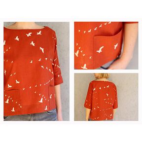 FRAU AIKO - kort bluse med lommer, Studio Schnittreif | XXS - L, 