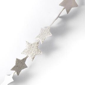 Selvklæbende stjerneguirlande [20 mm] - sølv metalliskfarvet, 