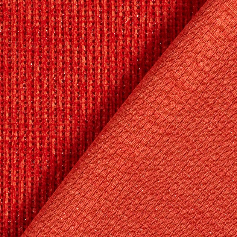 Glitter chenille – terracotta/sølv metallic,  image number 4