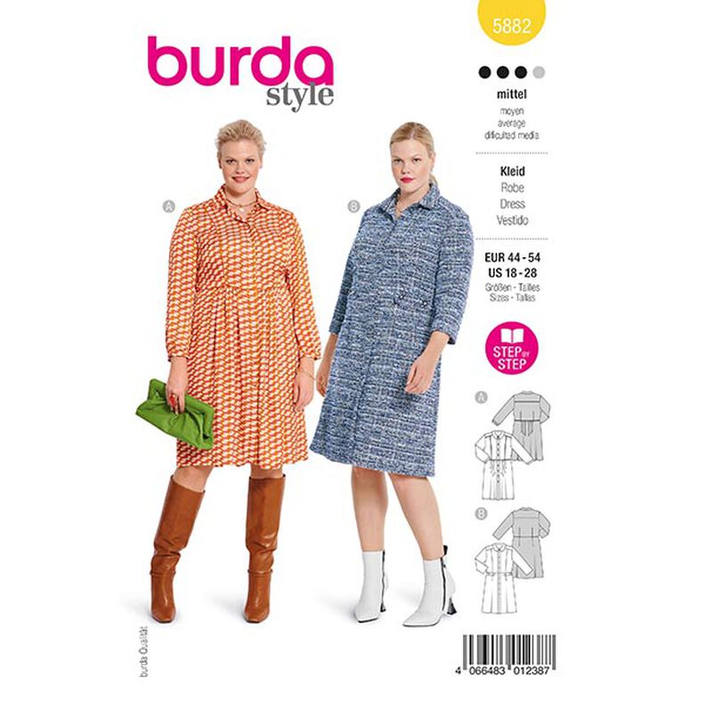 Plus-Size Kjole | Burda 5882 | 44-54,  image number 1