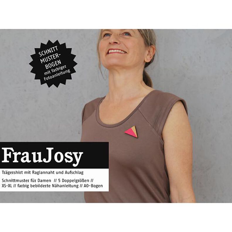 FRAU JOSY - tanktop med raglansøm og opslag på skuldrene, Studio Schnittreif | XS - XL,  image number 1