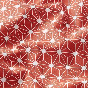 Bomuldsstof Cretonne Grafisk stjerne – rød, 