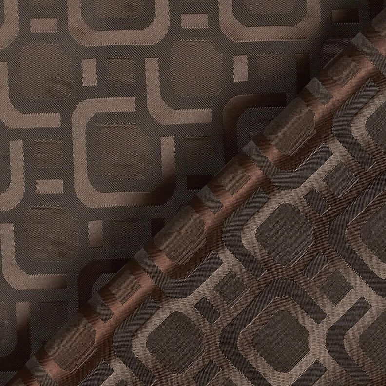 Forstof Jacquard retromønster – mørkebrun,  image number 4