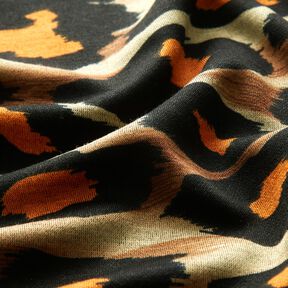 Viskosejersey store leopardpletter – brun/orange, 