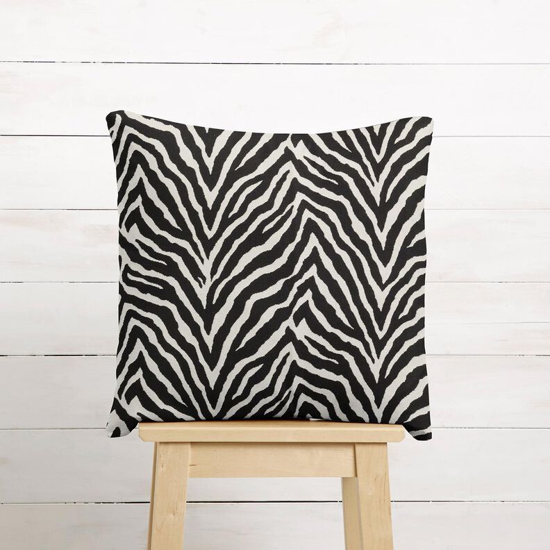 Dekorationsstof Jacquard Zebra – elfenben/sort,  image number 7