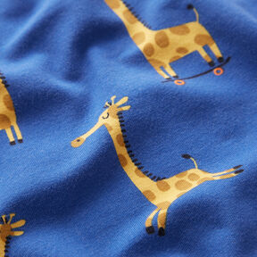 Bomuldsjersey sporty giraffer – kongeblå, 