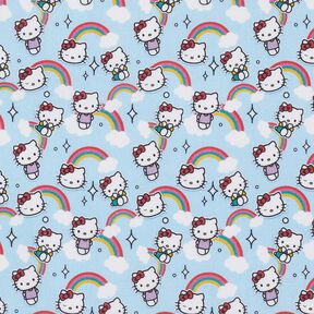Bomuldspoplin Hello Kitty-regnbuer Licensstof | SANRIO – himmelblå, 